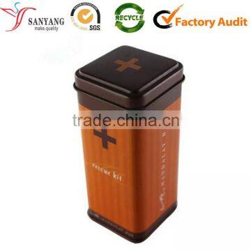 Classy health medicine tin metal canister box for rescue tool kit