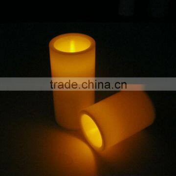 different height plastic led candles set with flickering