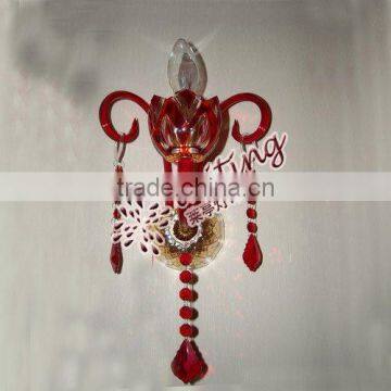 Chinese traditional red crystal wall light