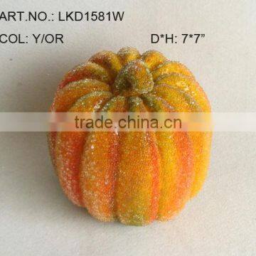 2013 New Artificial Fake Fruits Christmas 7*7" Artificial Sugar Pumpkin With Glitter Christmas Decoration