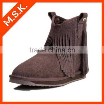 Hot winter coffee tassel rubber boots