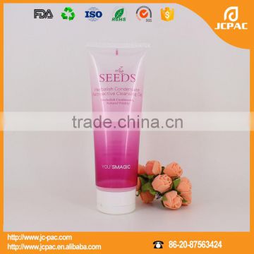 Offset print transparent tube for facial cleansing gel/ good quality facial cleanser cream tube