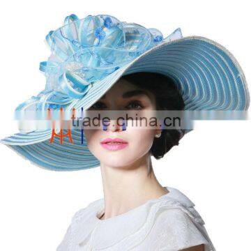 Blue Wide Brim And Cool Church Hats For Young Girls