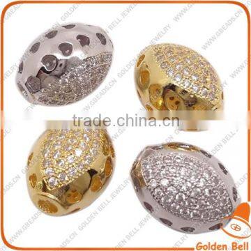 BJ4541 Cubic Zirconia Micro Pave Beads, Metal Bead With Zircon
