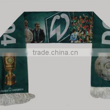 bob trading high quality football fans Printing scarf 100% cashmere scarf lady fashionable printing scarf