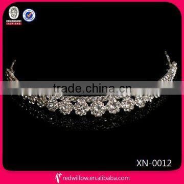 Classical USABride Silver Crystal Rhinestone Princess Tiara Crown Bridal Tiara photo-2