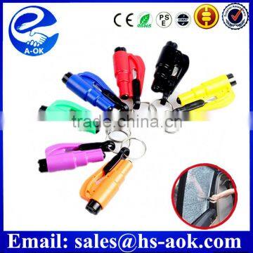 A-OKHot new product for 2015 Lifeguard Auto Rescue Tool Keychain Safety Hammer ; Belt Cutter Emergency Hammer