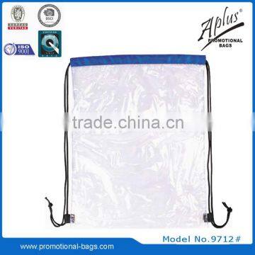 promotional waterproof sided pvc drawstring backpack bag