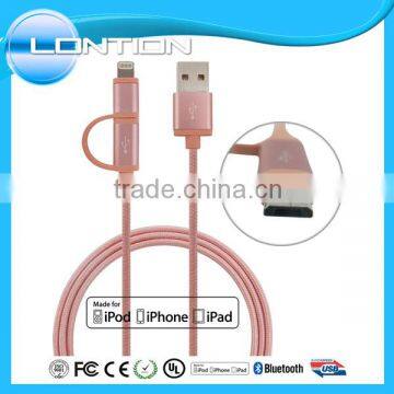 Factory Direct Sale High Quality Mfi 2 in 1 Cable Certified From Lontion photo-4