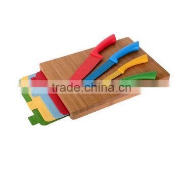 Natural Bamboo Cutting Board with plastic tray