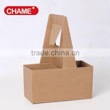 Wholesale High Quality Take Away Paper Cup Carrier Tray Holder Corrugated Paper Material