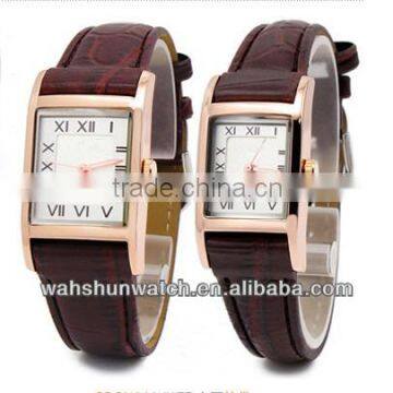 faux leather lovers watches quartz stainless steel back