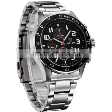 Fashion WEIDE Men Full Steel Watch Black Dial Japan Quartz 3ATM Waterproof Diving Military Men Sports Watches Relogio Masculino photo-4