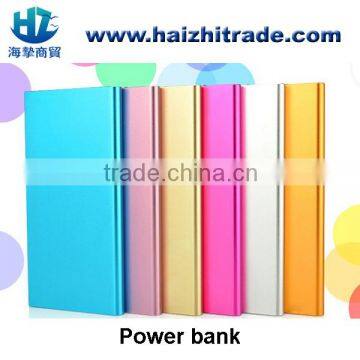 super slim Metal power bank 6000mah dual usb backup battery charger