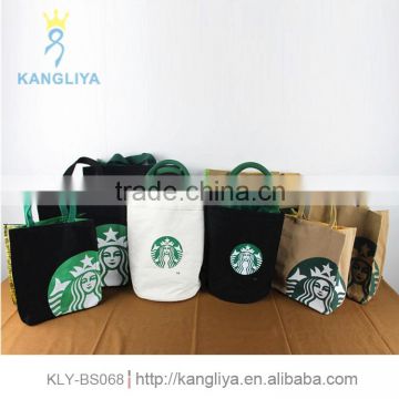 Customized logo Starbuck canvas shopping bag