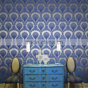 Peacock Feather Pattern Vinyl Wallpaper Entertainment 3d Fashion Wallpaper photo-6