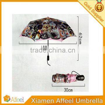 Animals full page with printing 3 folding umbrella