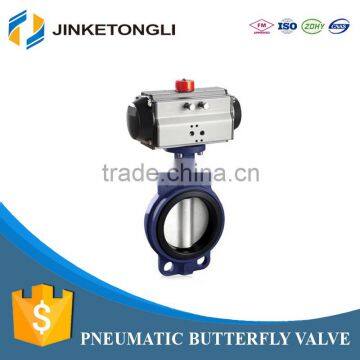 Pneumatic actuator butterfly valve wafer end