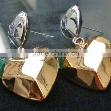 Wholesale 2013 new design heart-shaped tawny lucky stone earrings for women