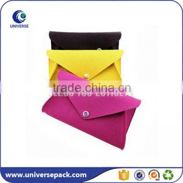 Wholesale high quality felt gift card pouch with button closure