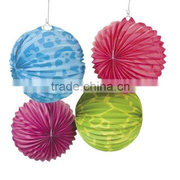 Colorful Accordion Paper Lantern Round Paper Accordion Pleated Lanterns for wedding