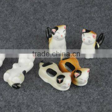 handpaint luck cat ceramic chopstick rest