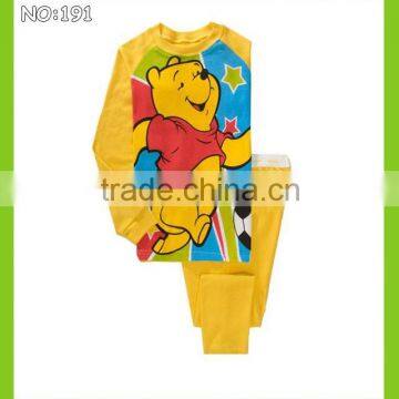 new fashion children cartoon pajamas Verney image yellow pyjamas set sleepwear long sleeve nightwear