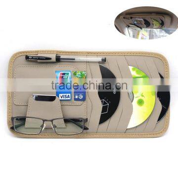 Multi-function 8pc CD Sotre Case Credit Card Holder For Auto Vehicle Truck Sun Visor Organizer Case