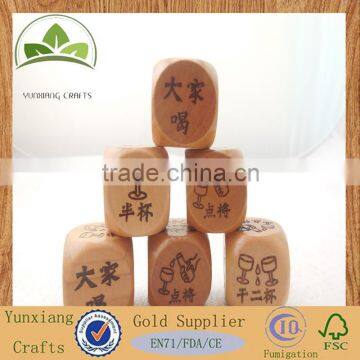 costomer design wood wooden game party craft dice