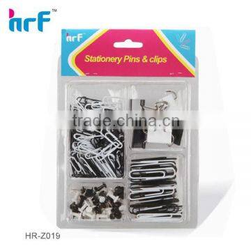 White and Black Paper Clip Set With office pin