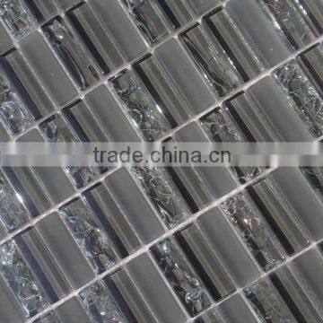 grey ice crackle glass mosaic tiles