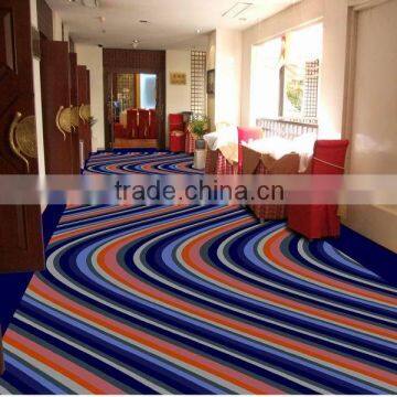 Colorful floral pattern nonflammable wool blend hallway carpet