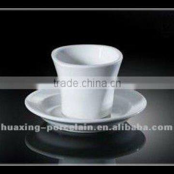 white color durable ceramic tea cup and saucer H4342