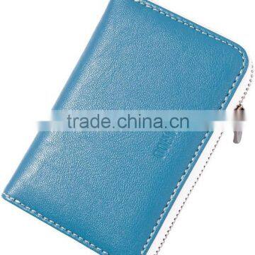 Leather Business Card Holder Credit Card Holder With Metal Zipper photo-5