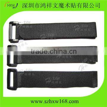 Release-Buckle Hook and Loop Cable Band Strap-Black