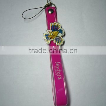 Mobile phone strap with charms