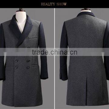 Contrast Color Softshell Nepal Woolen Jacket Winter Wool Long Overcoats for Men photo-4