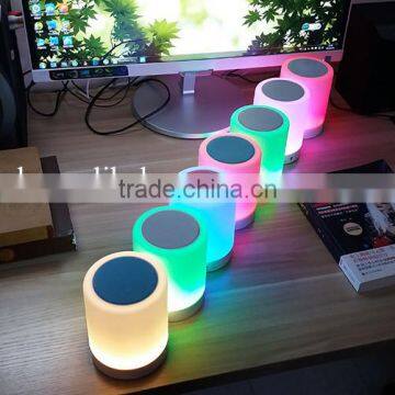 Travel accessories bluetooth speaker with colorful LED light smart music light