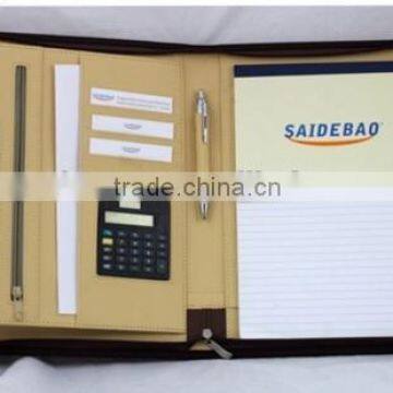 A4 Leather Portfolio Folder Leather Portfolio Folder Top Quality Business Portfolio Folder With Calculator photo-5