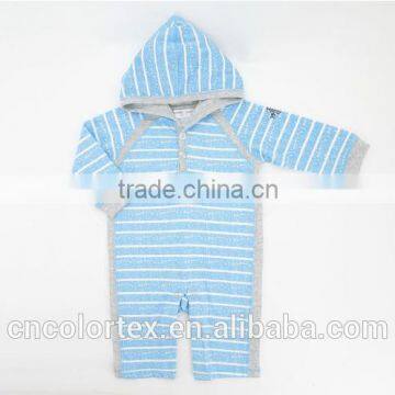 Cotton Baby Long Sleeve Hooded Romper Raglan Striped Baby Clothes