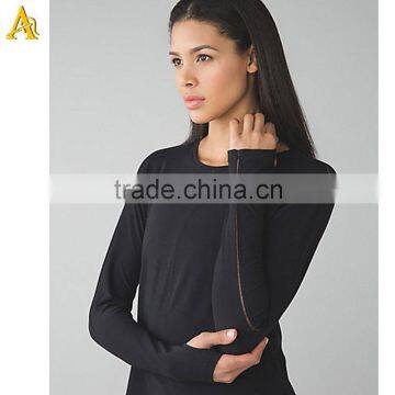 Yoga Plain Long Sleeve Sports Wear t Shirts for Ladies photo-4