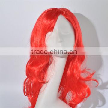 Long flame red curls wig synthetic red costume wig N255