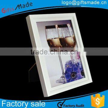 white wooden photo picture frame/wooden photo block frame