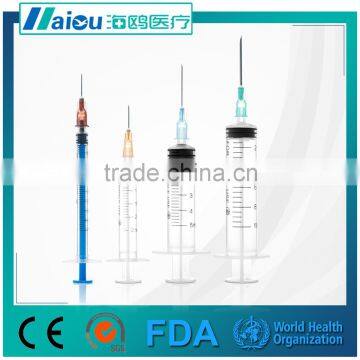 Luer Lock and Luer Slip Disposable Syringe With Needle