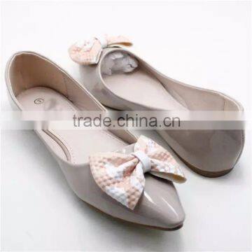 2016 fancy shoes china point toe flat shoes colorful bow ballerina shoes