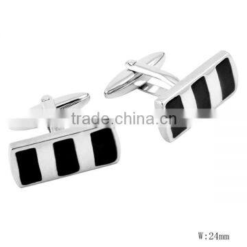 SRT0020 Wholesale Jewelry Stainless Steel Black & White Custom Cufflinks