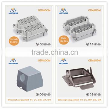 HDD-144, A Full Set weidmuller Crimp Terminal Copper Alloy Side Entry 144 Pins waterproof heavy duty industrial connector