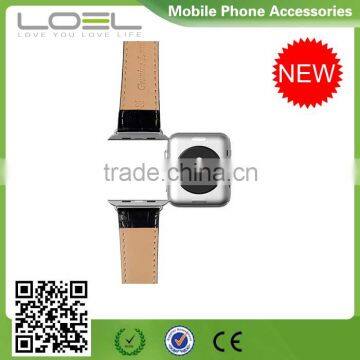 Crocodile Texture Genuine Leather Wristband Watch Band for Apple Watch Leather 38mm With Adapter photo-4