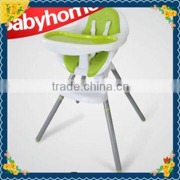 Adjustable green color folding feeding baby high chair