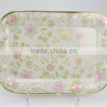 plastic gold flower tray